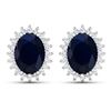 14KT White Gold 2.60ctw Blue Sapphire and Diamond Earrings