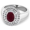 Image 3 : 14KT White Gold 1.5ct Ruby and Diamond Ring