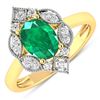 Image 1 : 14KT Yellow Gold 1ctw Zambian Emerald and Diamond Ring