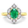 Image 3 : 14KT Yellow Gold 1ctw Zambian Emerald and Diamond Ring