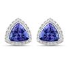 14KT White Gold 3.82ctw Tanzanite and White Diamond Earrings