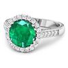 Image 2 : 14KT White Gold 2.75ctw Zambian Emerald and Diamond Ring