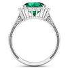 Image 4 : 14KT White Gold 2.75ctw Zambian Emerald and Diamond Ring