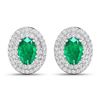 14KT White Gold 0.76ctw Zambian Emerald and Diamond Earrings