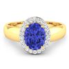 Image 1 : 14KT Yellow Gold 1.41ct Tanzanite and Diamond Ring