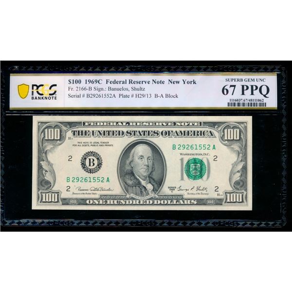 1969C $100 New York FRN PCGS 67PPQ