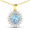 14KT Yellow Gold 2.7ctw Aquamarine and Diamond Pendant