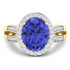 Image 3 : 14KT Yellow Gold 3.43ctw Tanzanite and Diamond Ring
