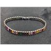 Image 5 : 14KT White Gold Plated Mixed Color Simulated Sapphire Bracelet