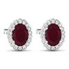 Image 3 : 14KT White Gold 1.7ctw Ruby and Diamond Earrings