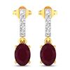 Image 1 : 14KT Yellow Gold 1.7ctw Ruby and Diamond Earrings