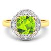Image 3 : 14KT Yellow Gold 2.02ctw Peridot and Diamond Ring