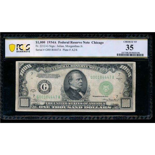 1934A $1000 Chicago FRN PCGS 35