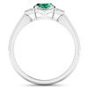 Image 4 : 14KT White Gold 1ctw Zambian Emerald and Diamond Ring