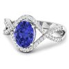 Image 2 : 14KT White Gold 1.09ctw Tanzanite and Diamond Ring