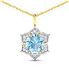 14KT Yellow Gold 1.9ctw Aquamarine and Diamond Pendant