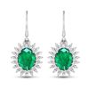 Image 1 : 14KT White Gold 3.06ctw Zambian Emerald and Diamond Earrings