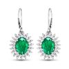 Image 2 : 14KT White Gold 3.06ctw Zambian Emerald and Diamond Earrings