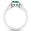 Image 4 : 14KT White Gold 1.53ctw Zambian Emerald and Diamond Ring