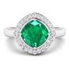 Image 3 : 14KT White Gold 2.07ctw Zambian Emerald and Diamond Ring