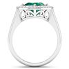 Image 4 : 14KT White Gold 2.07ctw Zambian Emerald and Diamond Ring