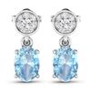14KT White Gold 1.02ctw Aquamarine and Diamond Earrings