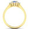 Image 4 : 14KT Yellow Gold 1.28ctw Aquamarine and Diamond Ring