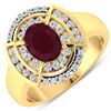 Image 1 : 14KT Yellow Gold 1.5ct Ruby and Diamond Ring