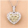 Image 3 : 18KT White Gold 4.51ct IGI Cert Light Yellow Diamond Pendant