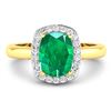 Image 3 : 14KT Yellow Gold 1.74ctw Zambian Emerald and Diamond Ring