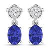 14KT White Gold 1.24ctw Tanzanite and Diamond Earrings