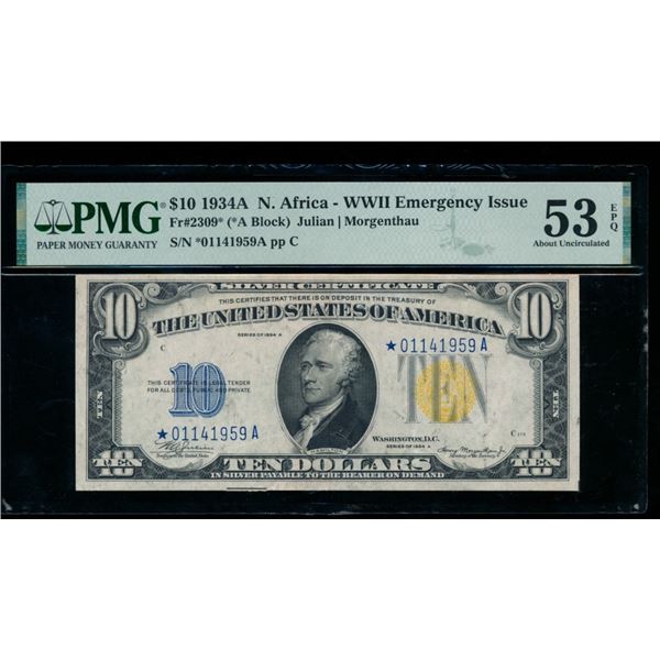 1934A $10 STAR N Africa FRN PMG 53EPQ