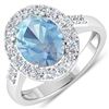 14KT White Gold 1.9ct Aquamarine and Diamond Ring