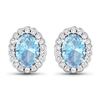 14KT White Gold 1.02ctw Aquamarine and Diamond Earrings