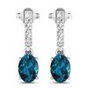 14KT White Gold 1.4ctw London Blue Topaz and Diamond Earrings