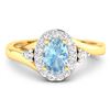 Image 3 : 14KT Yellow Gold 0.51ctw Aquamarine and Diamond Ring