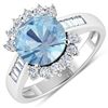 14KT White Gold 2.75ct Aquamarine and Diamond Ring