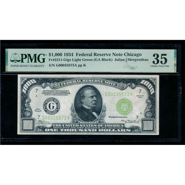 1934 $1000 Chicago FRN PMG 35