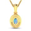 Image 3 : 14KT Yellow Gold 0.51ctw Aquamarine and Diamond Pendant