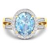 Image 3 : 14KT Yellow Gold 2.9ctw Aquamarine and Diamond Ring