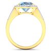Image 4 : 14KT Yellow Gold 2.9ctw Aquamarine and Diamond Ring