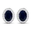 14KT White Gold 1.5ctw Blue Sapphire and Diamond Earrings