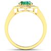 Image 4 : 14KT Yellow Gold 1.53ctw Zambian Emerald and Diamond Ring