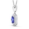 Image 3 : 14KT White Gold 1.09ct Tanzanite and Diamond Pendant with Chain