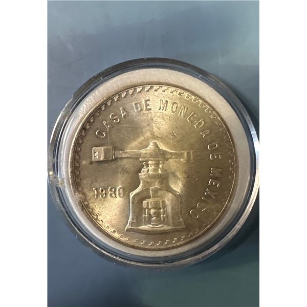 1980 Mexico 1 Onza .925 Silver Coin