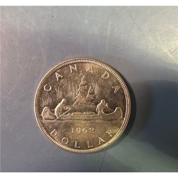 1962 Canadian Silver Dollar Voyageur Coin