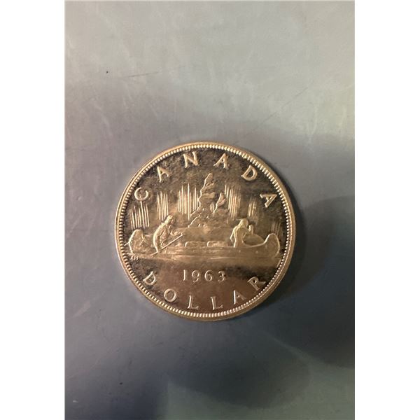 1963 Canadian Silver "Voyageur" Dollar Coin
