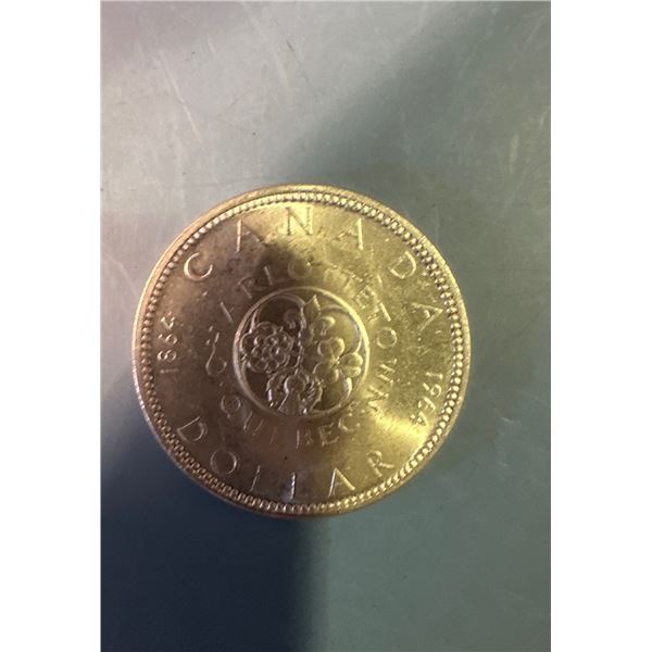 1964 Canadian Charlottetown Silver Dollar Coin