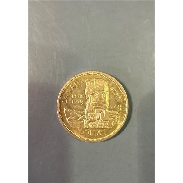1958 Canada Silver Dollar BC Totem Pole Coin