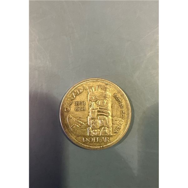 1958 Canada Silver Dollar BC Centennial Coin